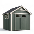 Gartenhaus 240 x 180 x 230 cm Holz Dunkelgrün mit Doppeltür im Landhausstil