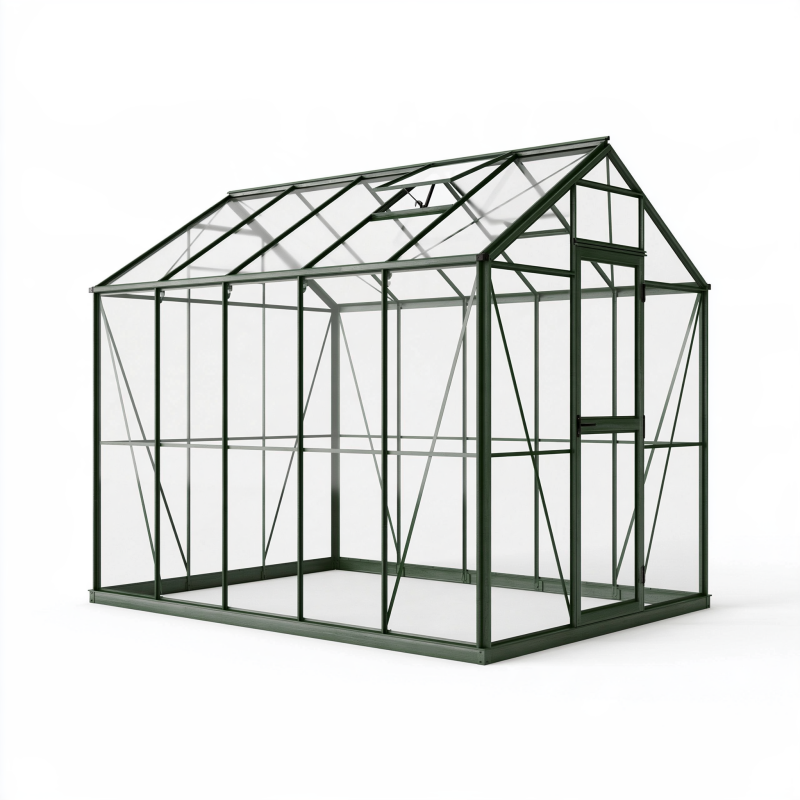 Gewächshaus 190 x 190 x 195 cm mit Metallrahmen Grün Transparent für Garten