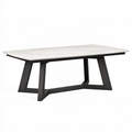 Esstisch 180 x 90 x 75 cm Holzwerkstoff Weiß Schwarz moderner Rechtecktisch