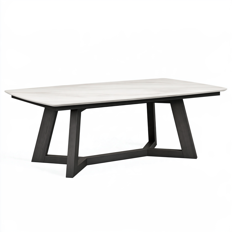 Esstisch 180 x 90 x 75 cm Holzwerkstoff Weiß Schwarz moderner Rechtecktisch